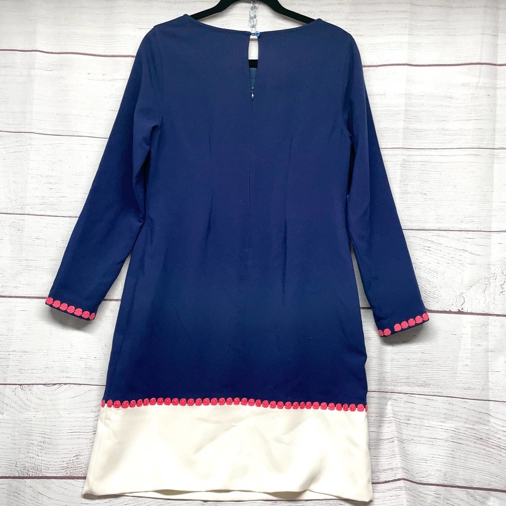 Vineyard Vines Sheath Dress Knee Length Embroidered Jewel Neck Long Sleeve S - Picture 10 of 14